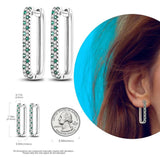 925 Silver Moon & Sun Hoop Earrings Zircon Gift