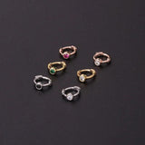 6mm Mini Ear Buckle Hoop Earrings Colorful Zircon Women Teens