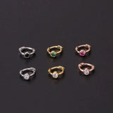 6mm Mini Ear Buckle Hoop Earrings Colorful Zircon Women Teens