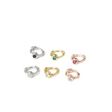 6mm Mini Ear Buckle Hoop Earrings Colorful Zircon Women Teens