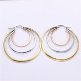 Winter Three stitching 40mm 50mm Hoop earrings LH911