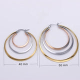Winter Three stitching 40mm 50mm Hoop earrings LH911