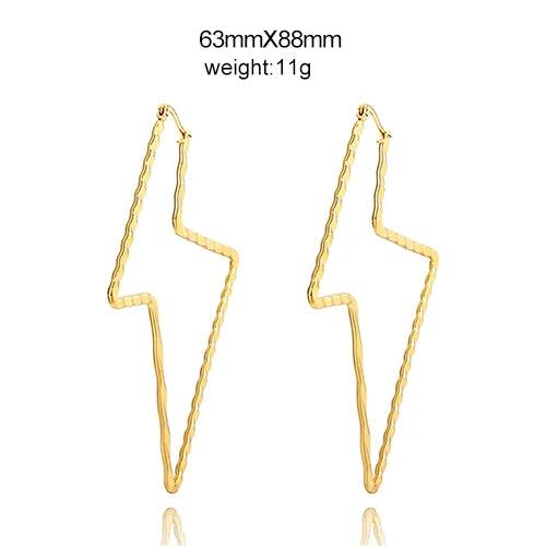 Women Lightning Hoop Earrings Punk Ear Jewelry for Girlfriend