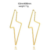Women Lightning Hoop Earrings Punk Ear Jewelry for Girlfriend