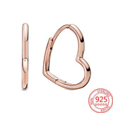 S925 Silver Rose Diamond Hoop Drop Round Earrings