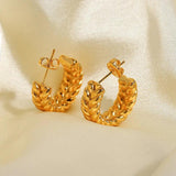 Double Layer C Shape Earrings 18k Plated Stainless Steel