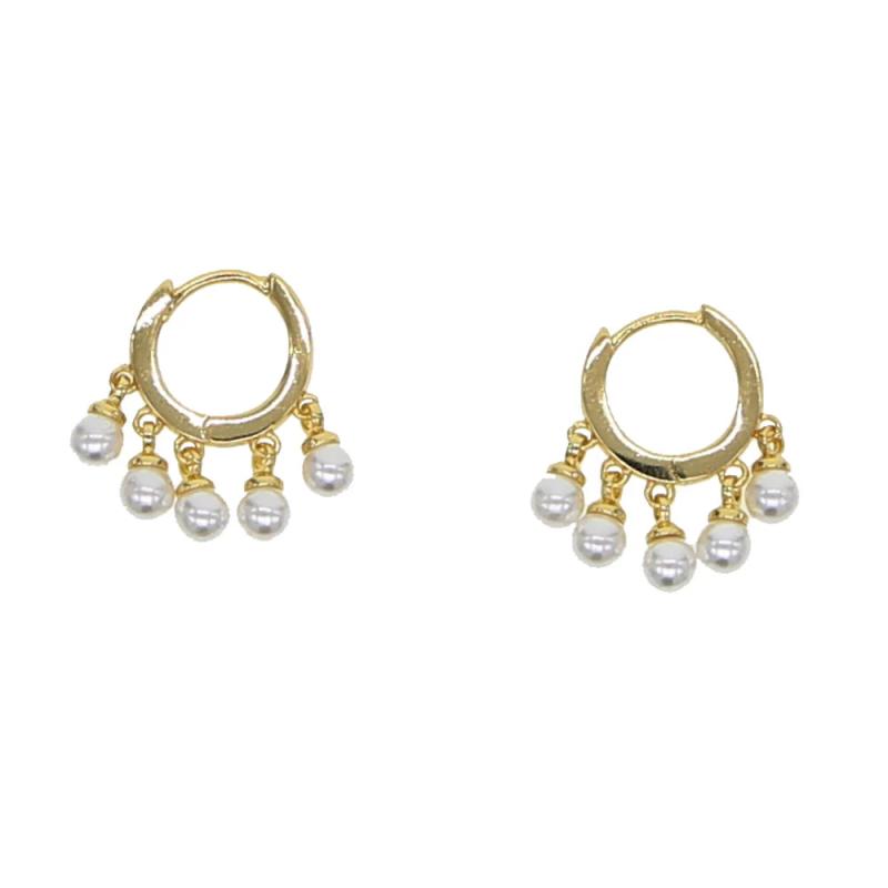 Fresh Sea Pearl Charm Wedding Jewelry Plated Pearl Beaded Classic Women Girl Dai