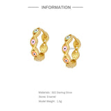 Devil'S Eye 925 Silver Earring Women Hoop Cartilage Jewelry