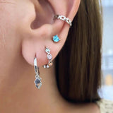 Devil'S Eye 925 Silver Earring Women Hoop Cartilage Jewelry