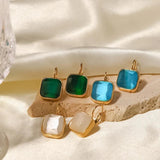 Uworld Opal Earring Hoop Huggie Earrings 18k Plated Jewelry