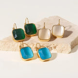 Uworld Opal Earring Hoop Huggie Earrings 18k Plated Jewelry