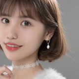Davis 925 Silver Baroque Pearl Hoop Earrings Wedding Jewelry