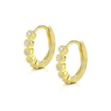 925 Silver Cartilage Drop Huggie Earrings Star Zircon Circle Earings