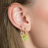 925 Silver Cartilage Drop Huggie Earrings Star Zircon Circle Earings