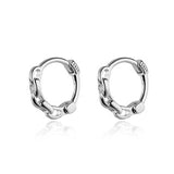 TrustDavis 925 Sterling Silver Wave Cat CZ Hoop Earrings
