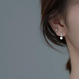 TrustDavis 925 Sterling Silver Wave Cat CZ Hoop Earrings