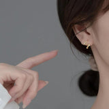 TrustDavis 925 Sterling Silver Wave Cat CZ Hoop Earrings