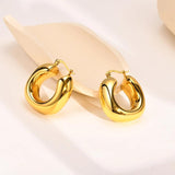 Chunky Thick Hoop Huggie Earring Women, Stainless Steel Tube Earring