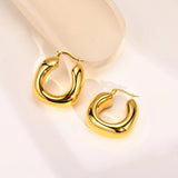 Chunky Thick Hoop Huggie Earring Women, Stainless Steel Tube Earring