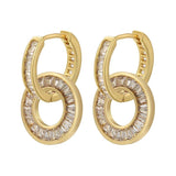 Cubic Zirconia Round Hoop Earrings Women's Jewelry VE722