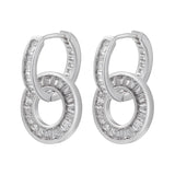 Cubic Zirconia Round Hoop Earrings Women's Jewelry VE722