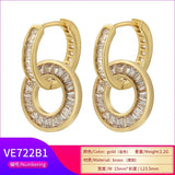 Cubic Zirconia Round Hoop Earrings Women's Jewelry VE722