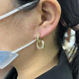 Cubic Zirconia Round Hoop Earrings Women's Jewelry VE722