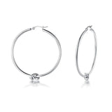 Stainless Steel Circle Hoop Earrings for Women, Knoted Round Minimalist Hoops