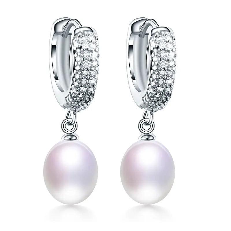 Big Water Drop Pearl Earrings, 925 Silver Jewelry