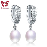 Big Water Drop Pearl Earrings, 925 Silver Jewelry