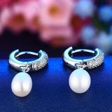 Big Water Drop Pearl Earrings, 925 Silver Jewelry