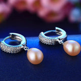 Big Water Drop Pearl Earrings, 925 Silver Jewelry