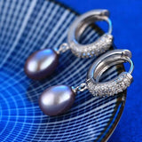 Big Water Drop Pearl Earrings, 925 Silver Jewelry