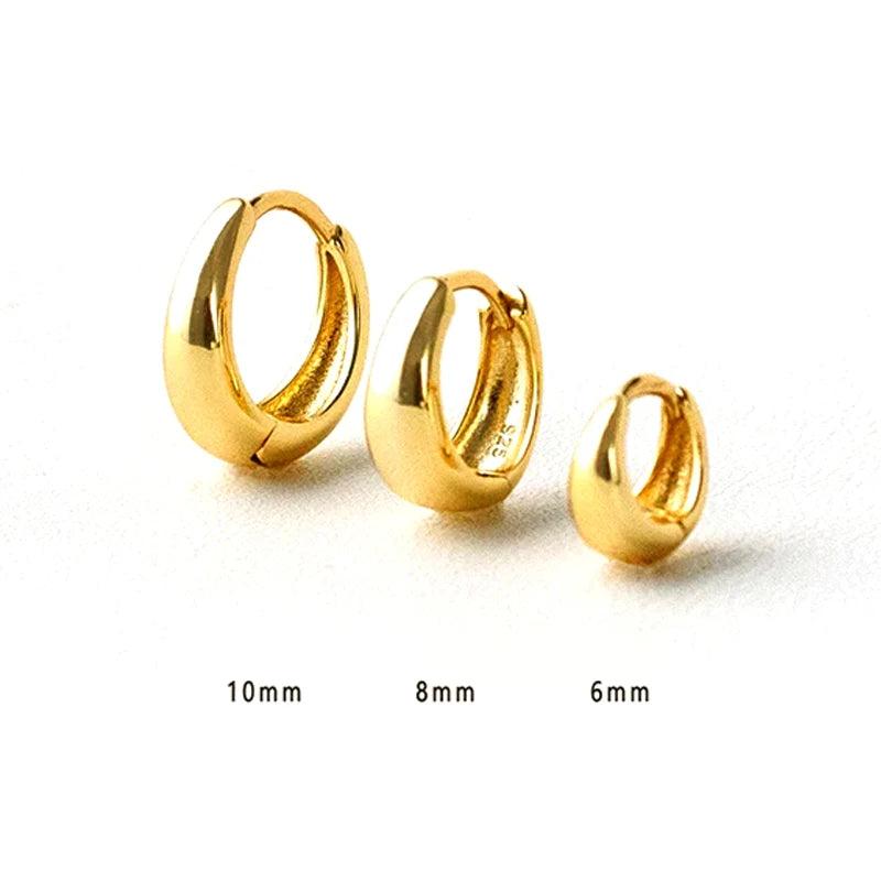 10/8/6mm Circle Earrings Silver 925 Hoop Earrings Wedding Party
