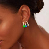 Neon Enamel Metal Mini Colorful Hoop Earrings