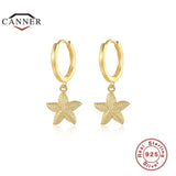 Silver 925 Hoop Earrings for Women Star CZ Circle Huggie Piercing Jewelry
