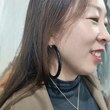 Korea Multicolor Acrylic Earrings Geometric Circle Copper Metal Clear Resin