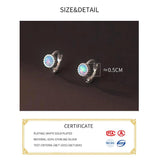 925 Silver Opal Square Hoop Earrings Women OL Minimalist Jewelry