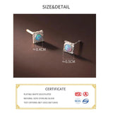 925 Silver Opal Square Hoop Earrings Women OL Minimalist Jewelry