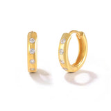 925 Silver Crystal Zirconia Small Hoop Earrings Cartilage Piercing Jewelry