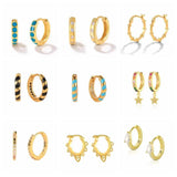 925 Silver Crystal Zirconia Small Hoop Earrings Cartilage Piercing Jewelry