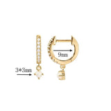 925 Silver CZ Round Hoop Earrings Delicate Jewelry