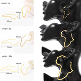 Africa Map Earring Exaggerate Large Medium Small Ethiopian Stainless Steel