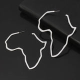 Africa Map Earring Exaggerate Large Medium Small Ethiopian Stainless Steel