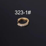 Zircon Hoop Earrings Purple Piercing Round Earrings for Women