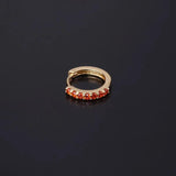 Zircon Hoop Earrings Purple Piercing Round Earrings for Women