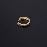 Zircon Hoop Earrings Purple Piercing Round Earrings for Women