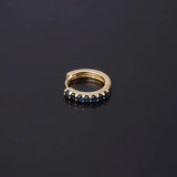 Zircon Hoop Earrings Purple Piercing Round Earrings for Women