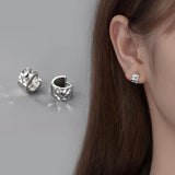 Davis 925 Silver Hoop Charm Earrings For Women Men DG0003