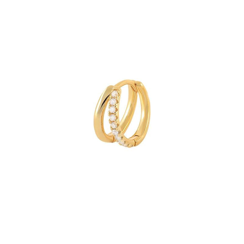 925 Silver Hoop Earrings with Zircon Stones